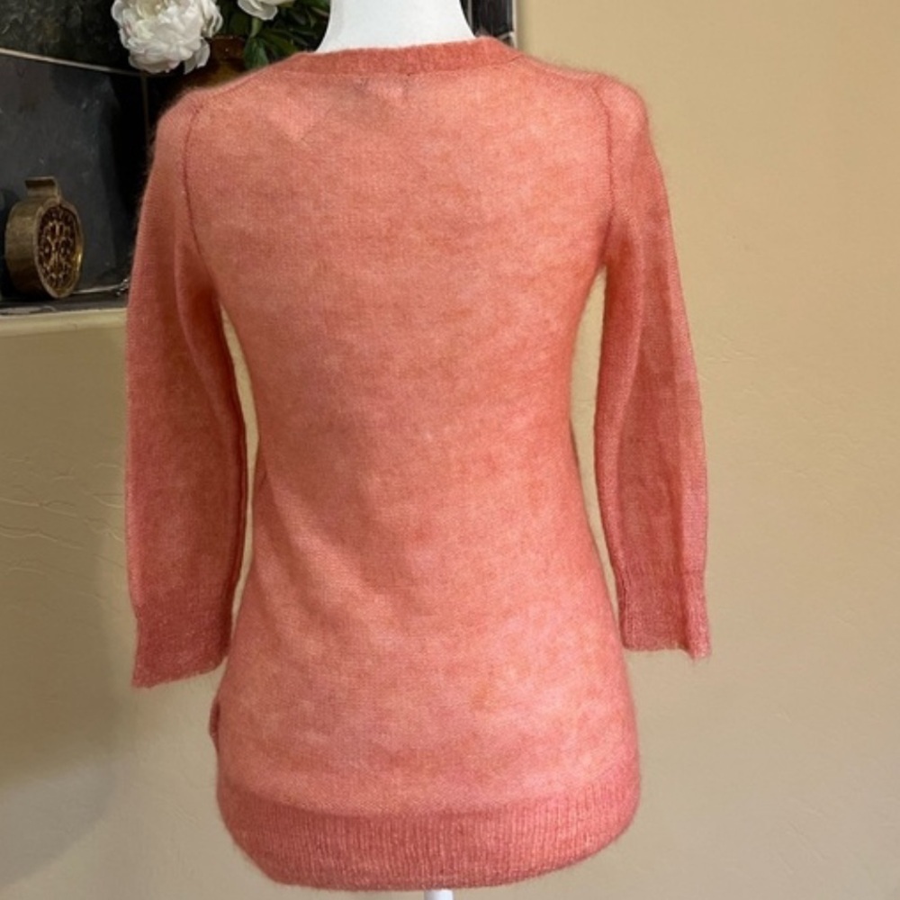 J. Crew Mohair Soufflé Cardigan Pink Peach Sz Small Sweater - Picture 2 of 9